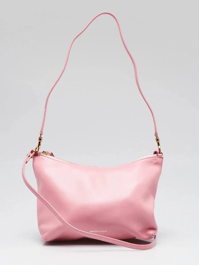 Mansur Gavriel Flamingo Pink Leather Mini Hera Crossbody Bag